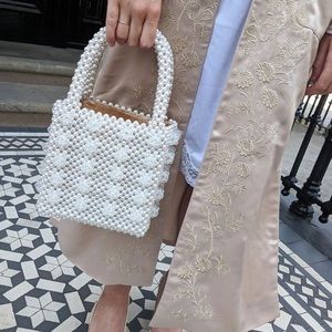 SHRIMPS FAUX PEARL BEADED BAG
